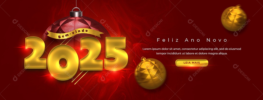 Banner Feliz Ano Novo 01 de Janeiro Social Media PSD Editável