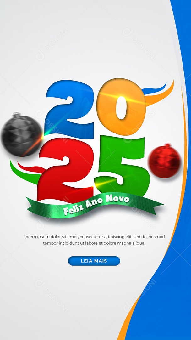 Story Flyer Feliz Ano Novo 01 de Janeiro Social Media PSD Editável