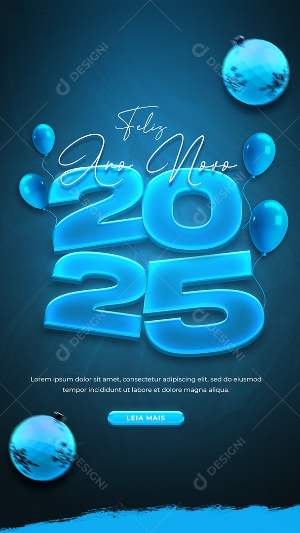 Story Flyer Feliz Ano Novo 01 de Janeiro Social Media PSD Editável