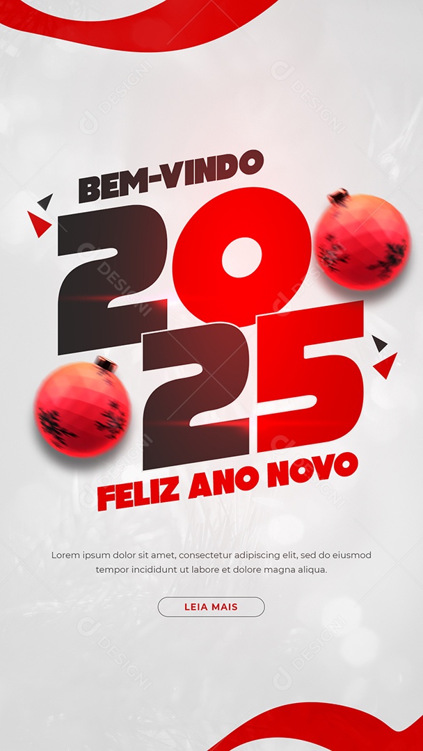 Story Flyer Feliz Ano Novo 01 de Janeiro Bem Vindo 2025 Social Media PSD Editável