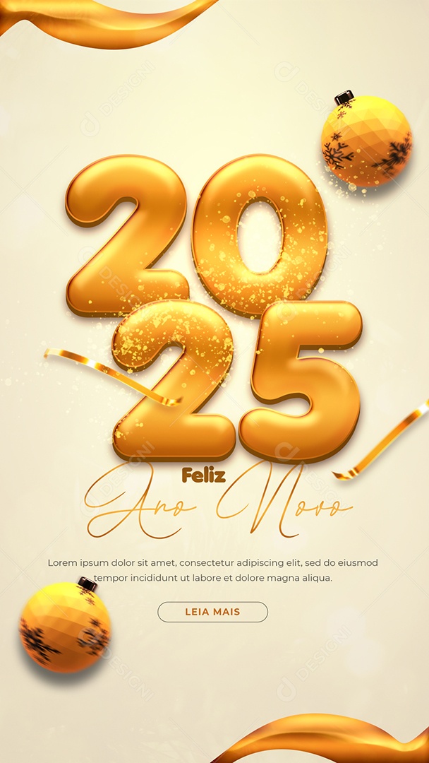 Story Flyer Feliz Ano Novo 01 de Janeiro Feliz 2025 Social Media PSD Editável