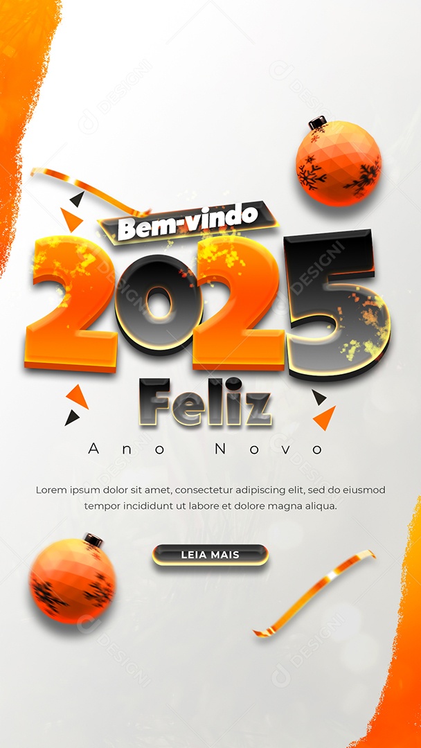 Story Flyer Feliz Ano Novo 01 de Janeiro Social Media PSD Editável