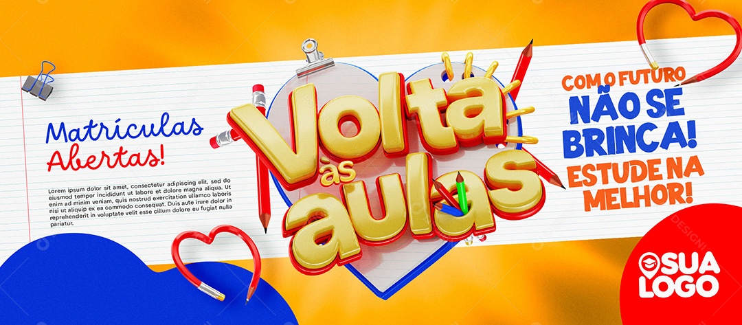 Banner Volta Às Aulas 2025 Social Media PSD Editável