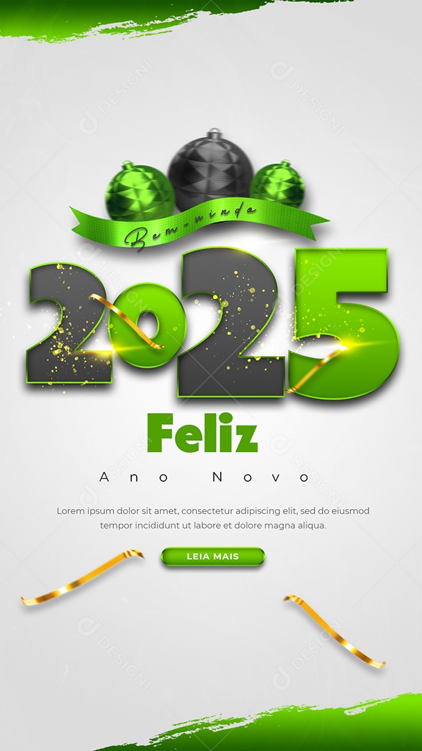 Story Flyer Feliz Ano Novo 01 de Janeiro Social Media PSD Editável