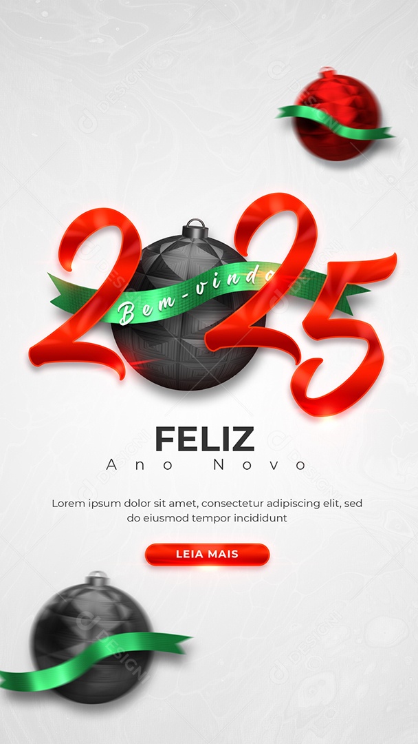 Story Flyer Feliz Ano Novo 01 de Janeiro 2025 Social Media PSD Editável