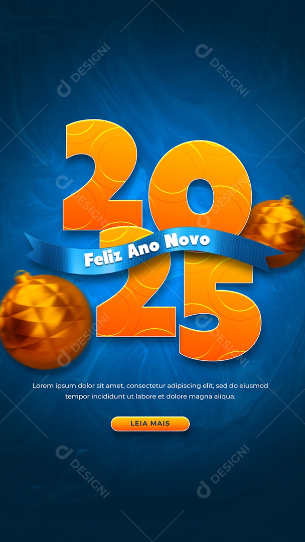 Story Flyer Feliz Ano Novo 01 de Janeiro 2025 Social Media PSD Editável