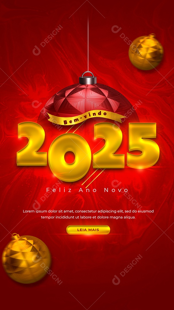 Story Flyer Feliz Ano Novo 01 de Janeiro 2025 Social Media PSD Editável