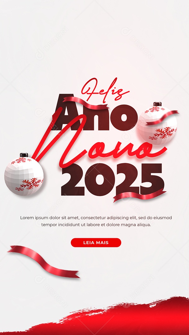 Story Flyer Feliz Ano Novo 01 de Janeiro 2025 Social Media PSD Editável