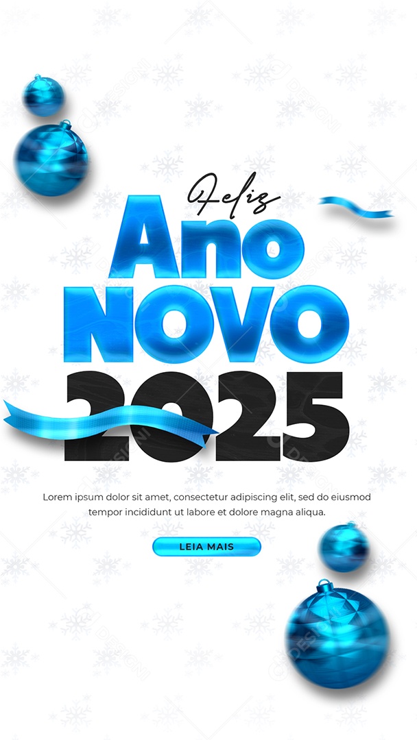 Story Flyer Feliz Ano Novo 01 de Janeiro 2025 Social Media PSD Editável