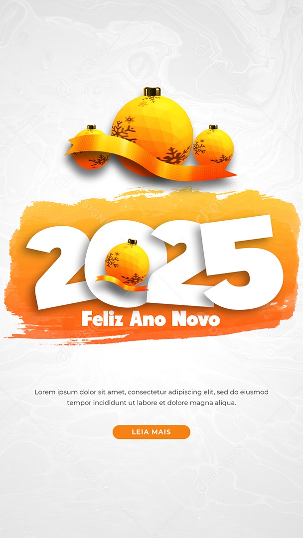 Story Flyer Feliz Ano Novo 01 de Janeiro 2025 Social Media PSD Editável