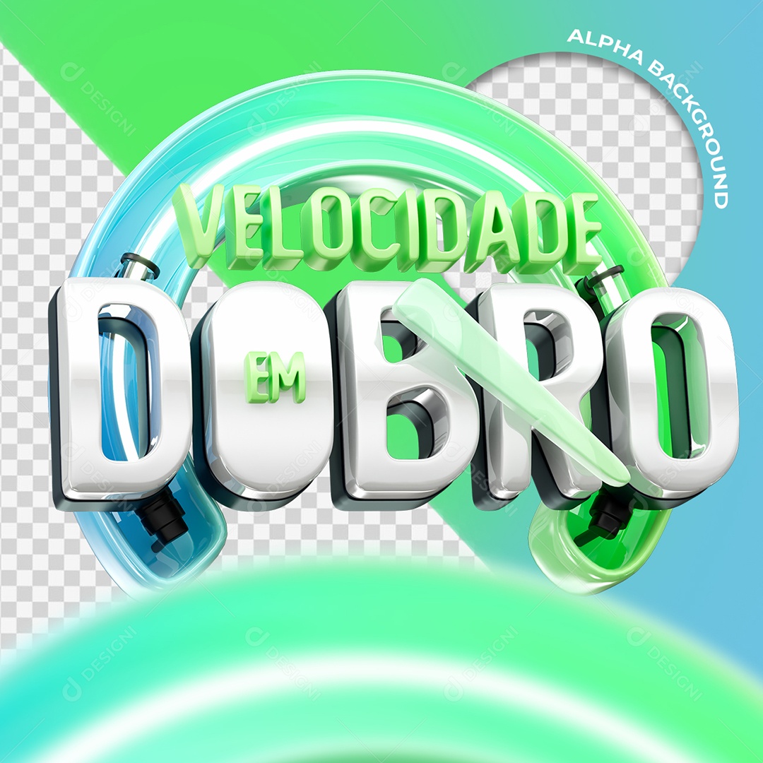 Velocidade Em Dobro Selo 3D para Composição PSD