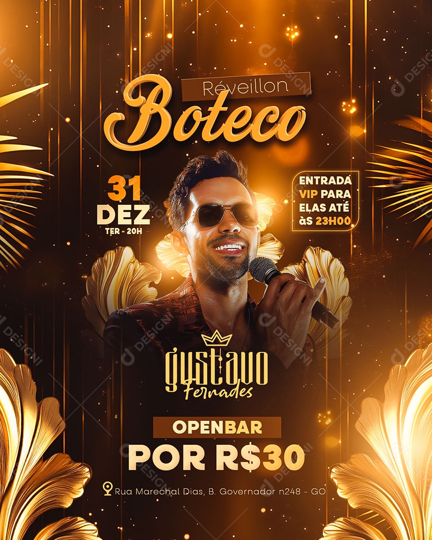 Flyer Réveillon Boteco Social Media PSD Editável