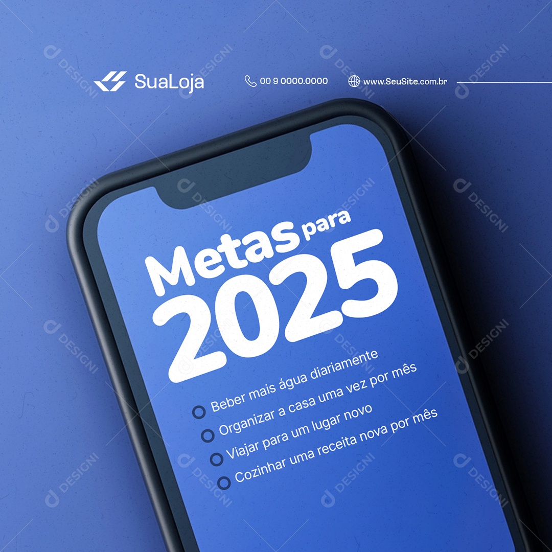 Metas para 2025 Social Media PSD Editável
