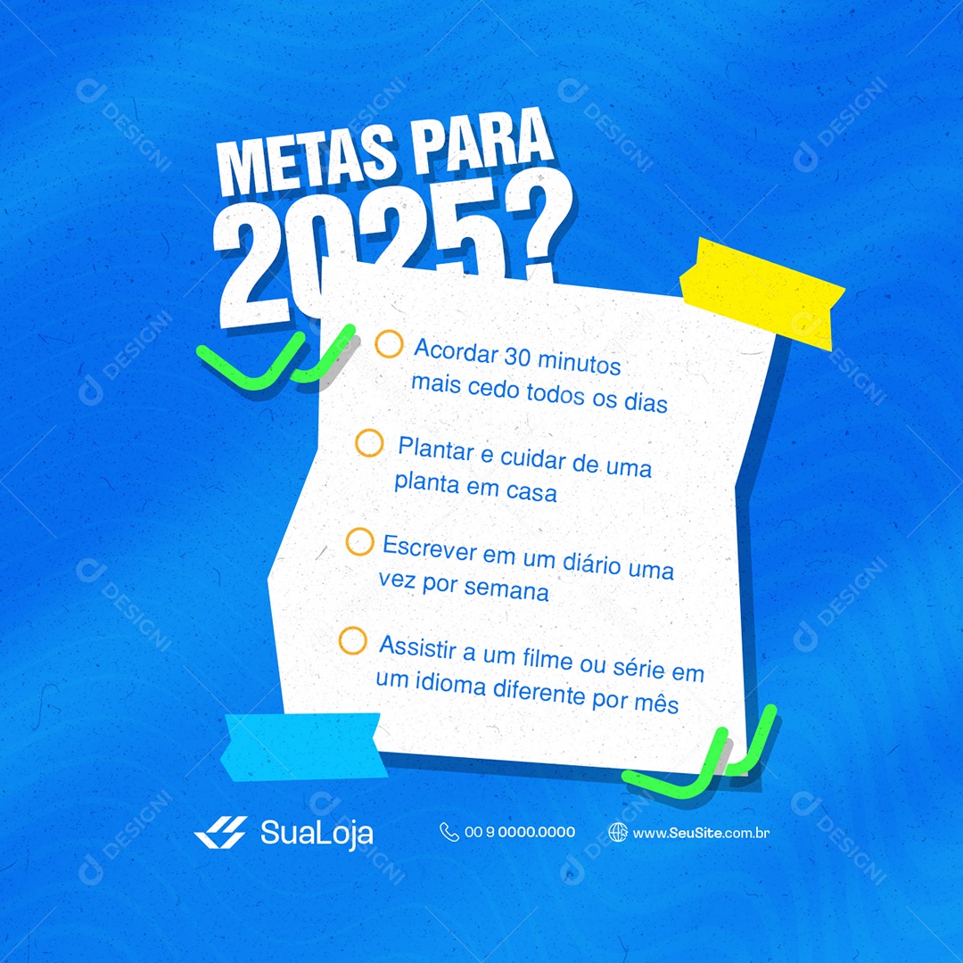 Metas para 2025 Social Media PSD Editável