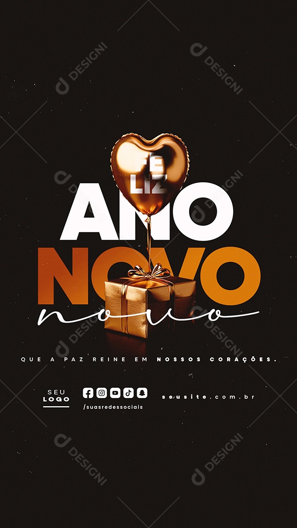 Story Happy New Year January 1 Social Media PSD Editable