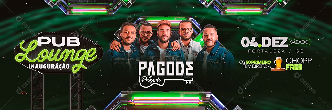 Carrossel Flyer Pub Lounge Inauguração Social Media PSD Editável