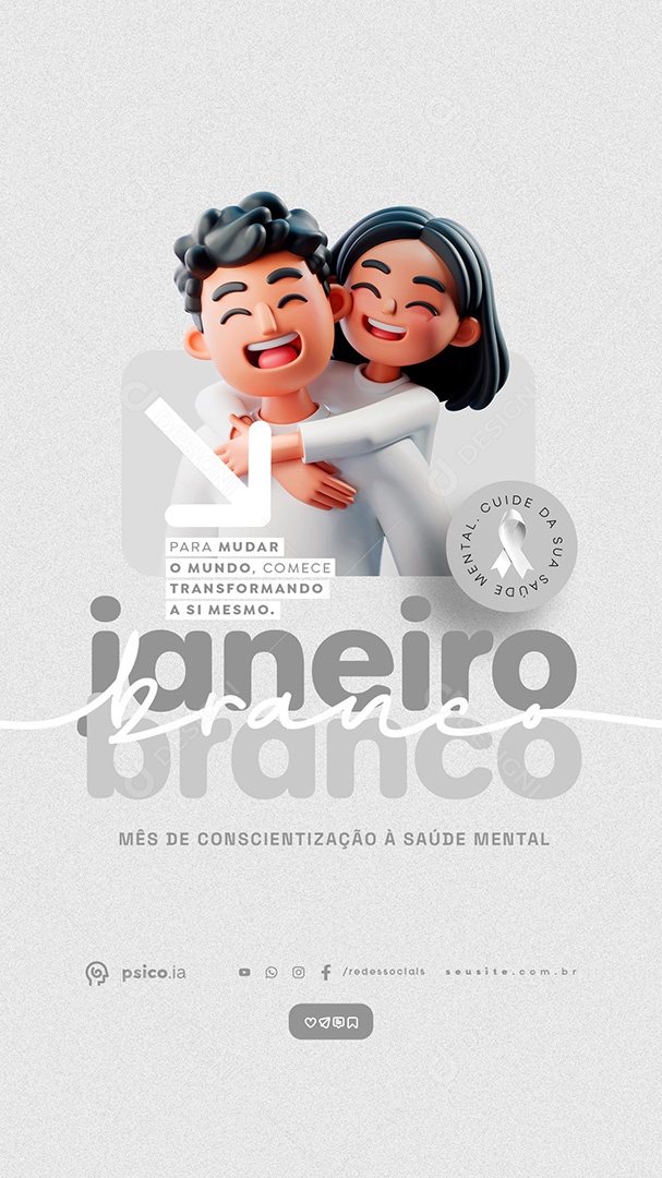 Story Janeiro Branco Para Mudar o Mundo Social Media PSD Editável