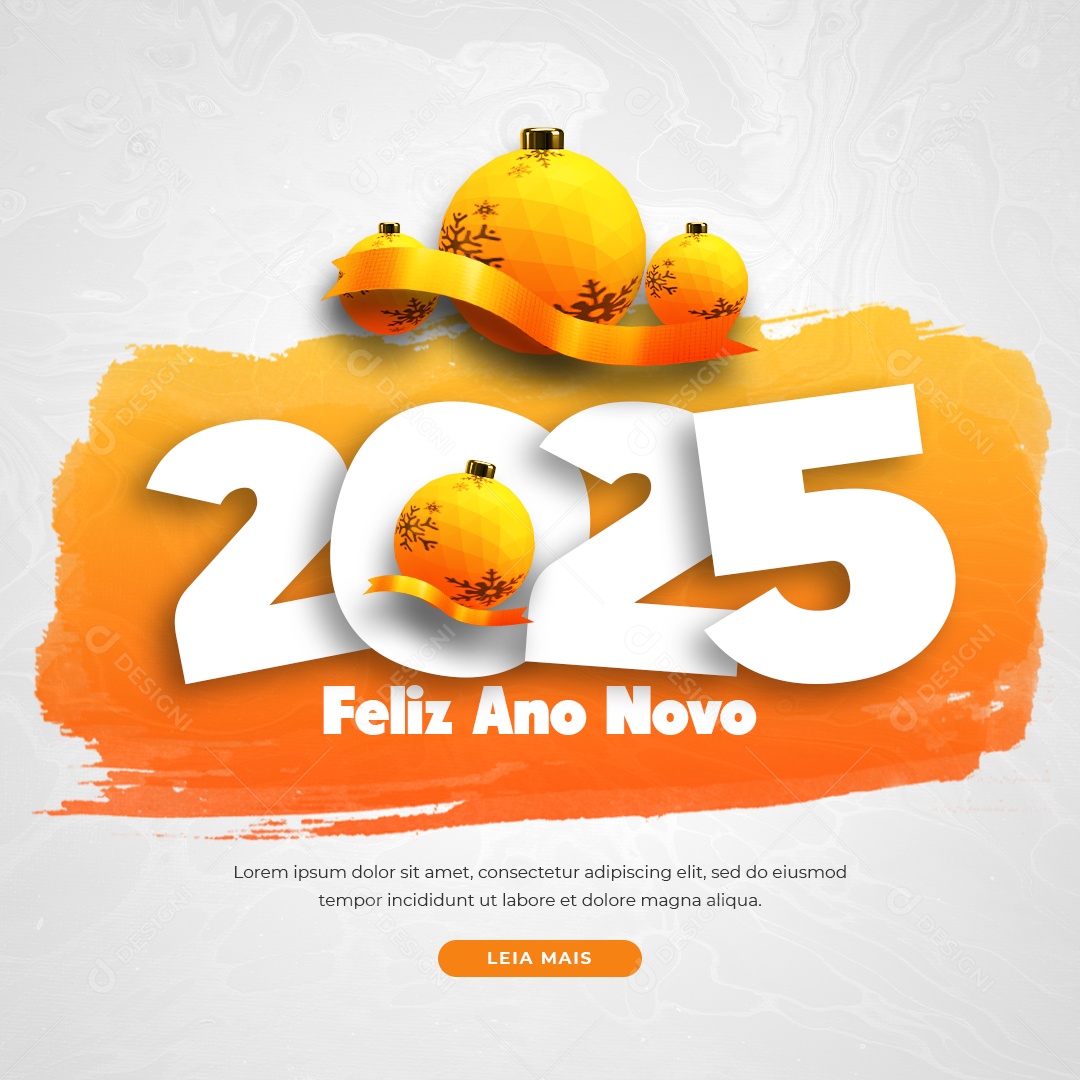 Post Feliz Ano Novo 01 de Janeiro Bem Vindo 2025 Social Media PSD Editável