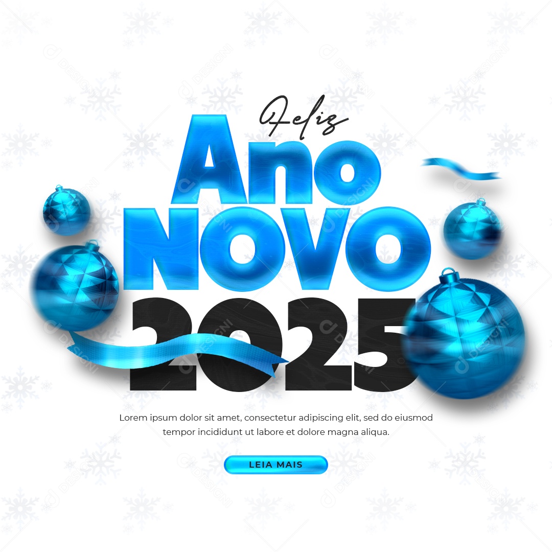 Post Feliz Ano Novo 01 de Janeiro Bem Vindo 2025 Social Media PSD Editável