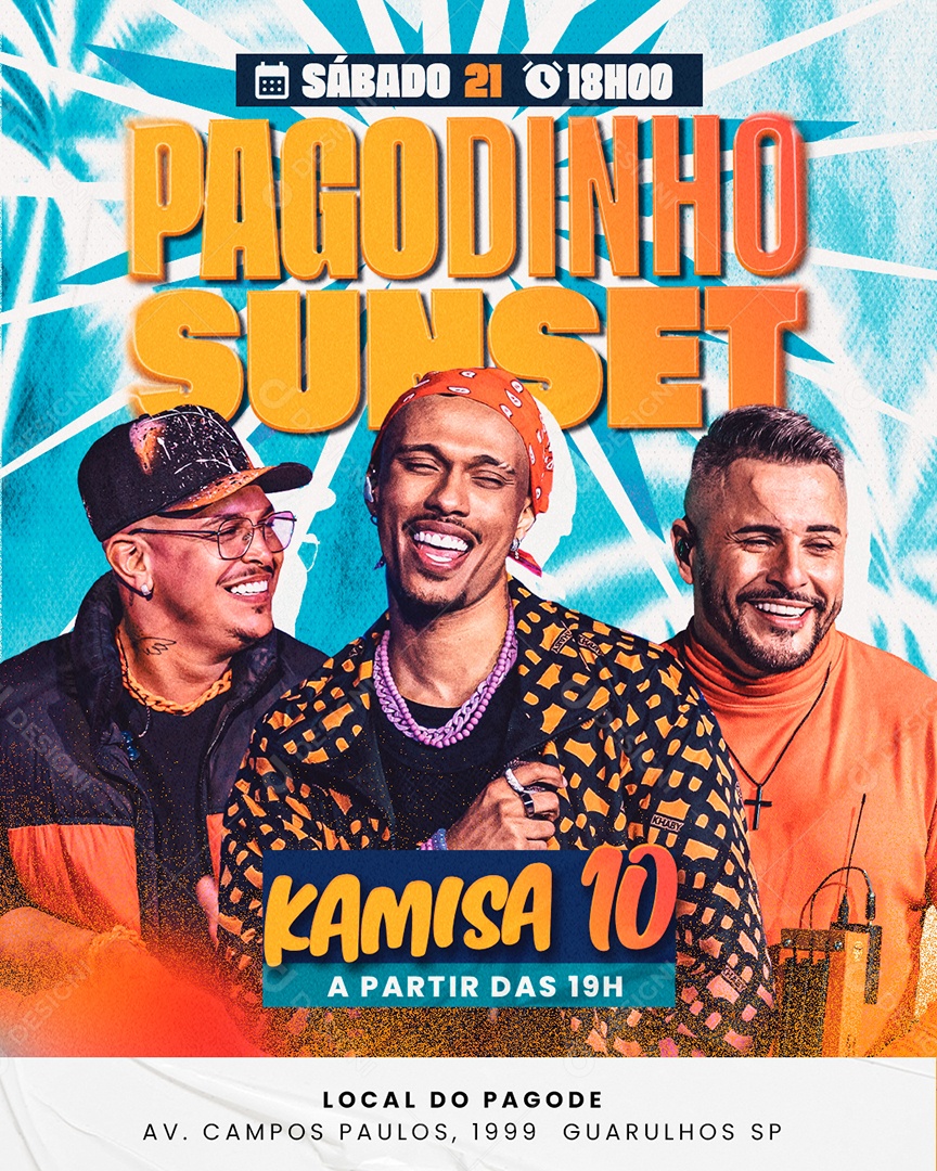 Flyer Pagodinho Sunset Social Media PSD Editável