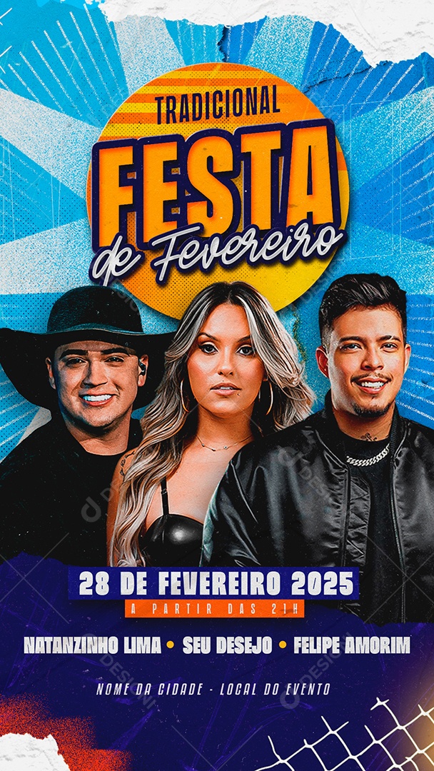 Story Flyer Festa de Fevereiro Social Media PSD Editável