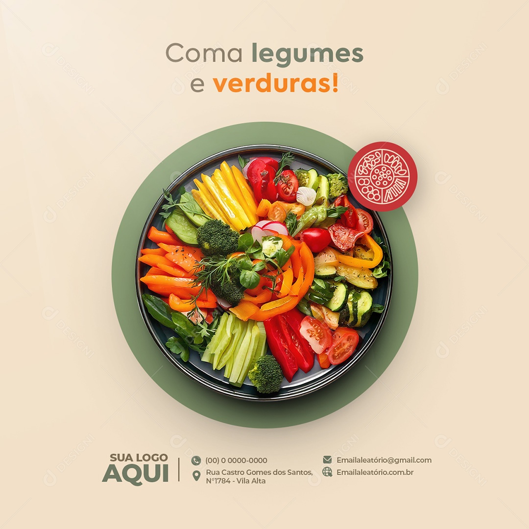 Nutricionista Coma Legumes e Verduras Social Media PSD Editável