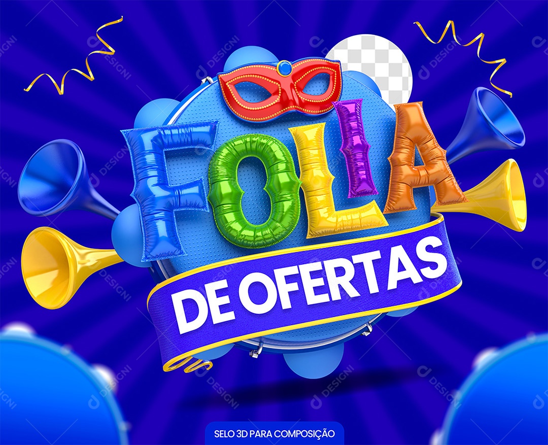 Folia De Ofertas Selo 3D Colorido para Composição PSD
