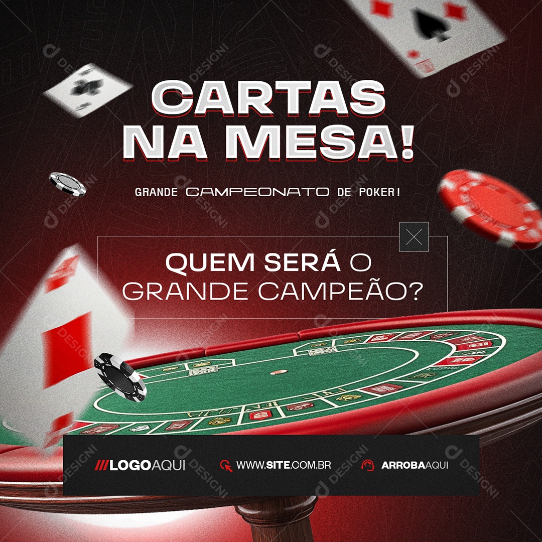 Poker Cartas Na Mesa Quem Será o Grande Campeão Social Media PSD Editável