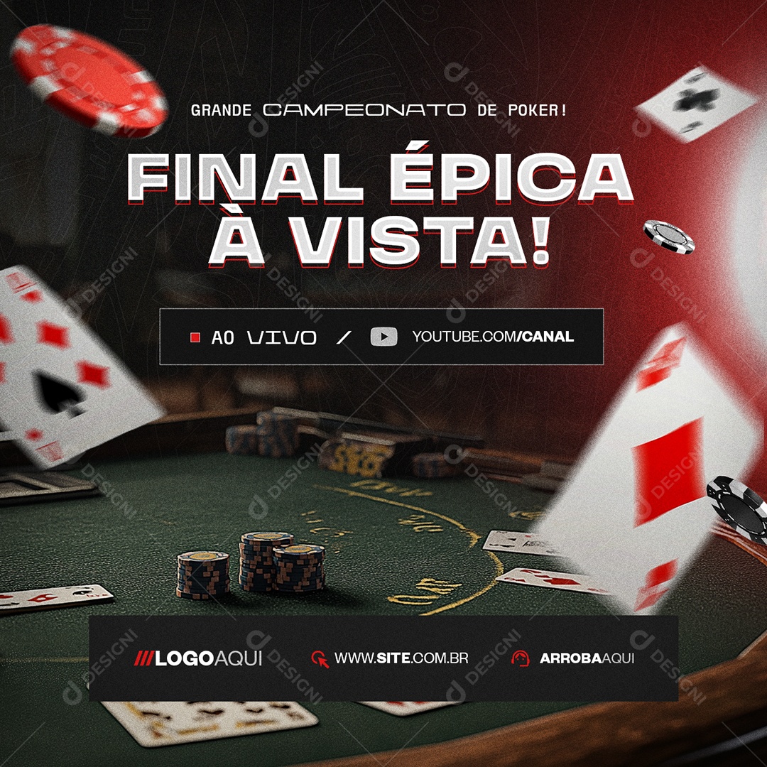 Poker Final Épixa à Vista Social Media PSD Editável