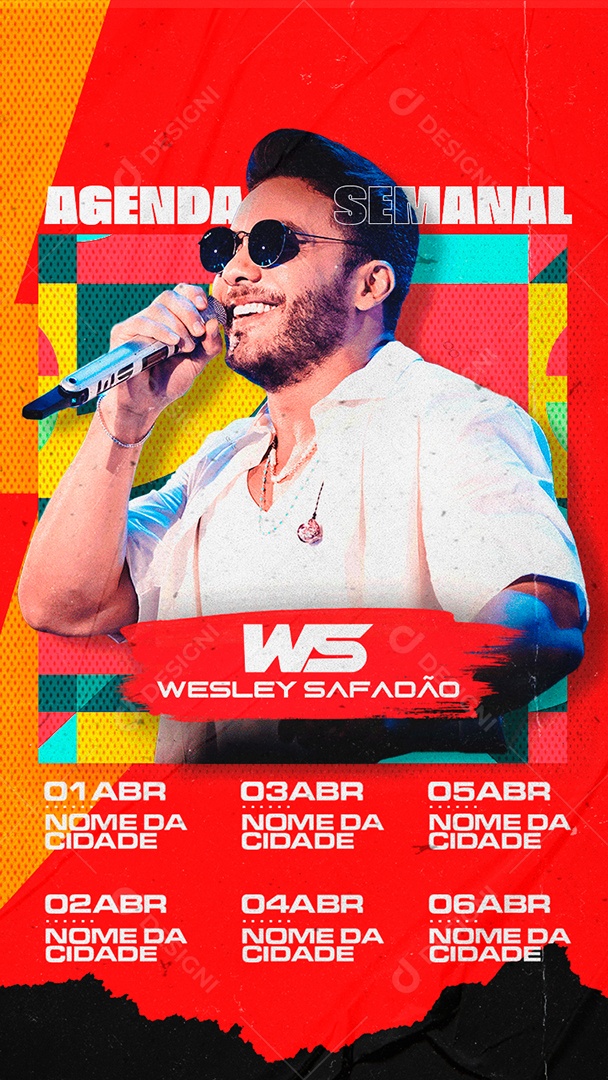 Story Flyer Agenda Semanal WS Social Media PSD Editável