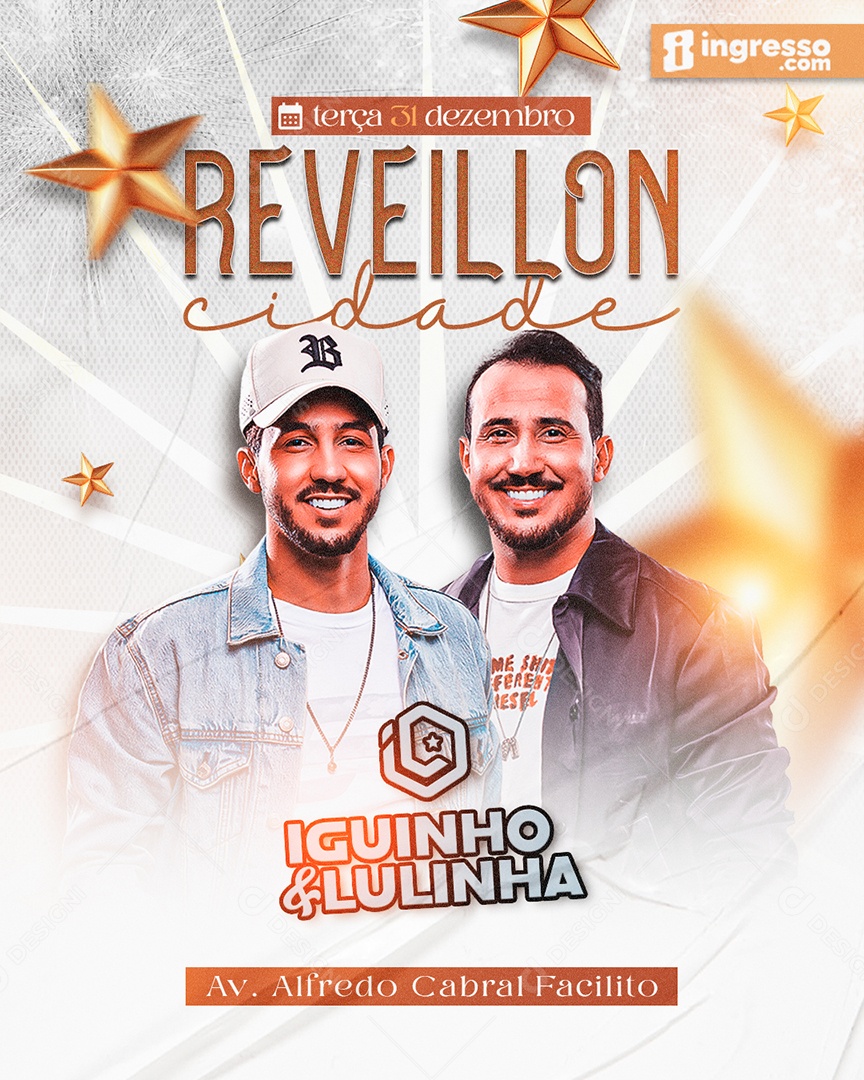 Flyer Iguinho e Lulinha Réveillon Social Media PSD Editável