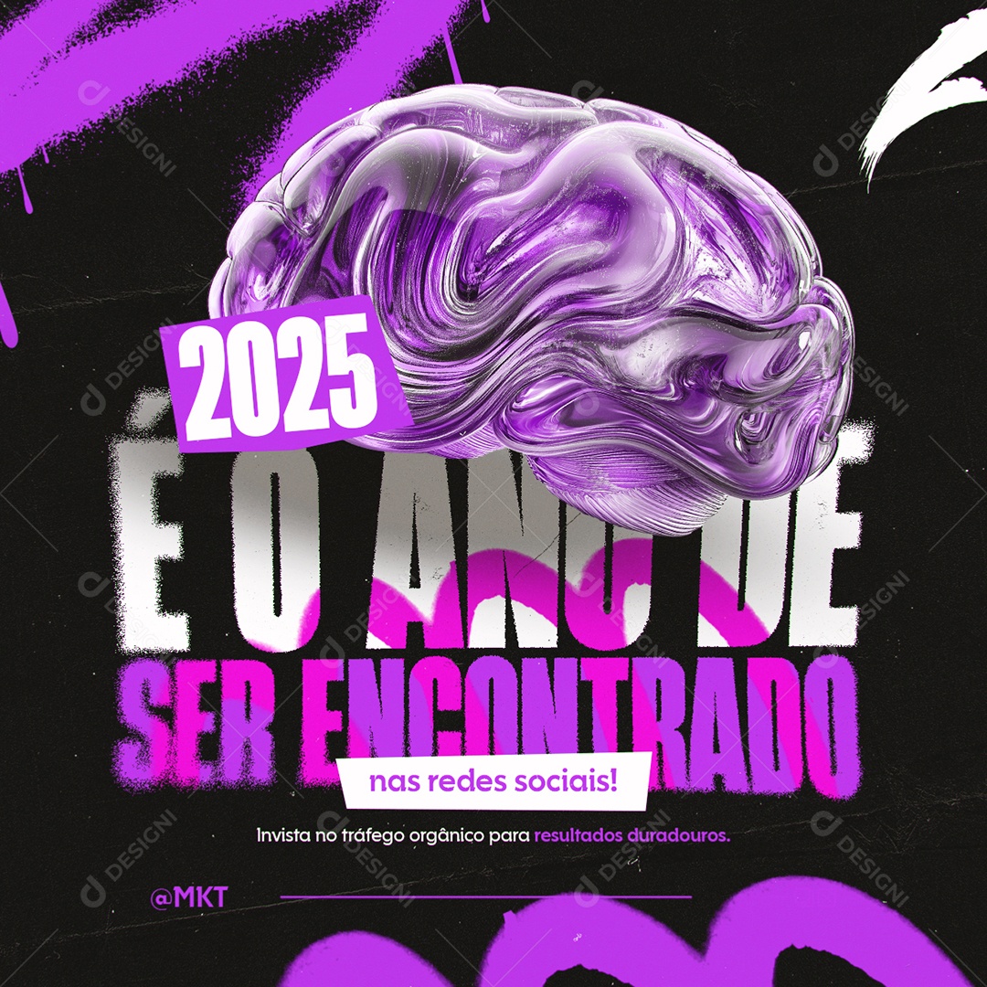 Marketing Digital 2025 É o Ano De Ser Encontrado nas Redes Sociais Social Media PSD Editável