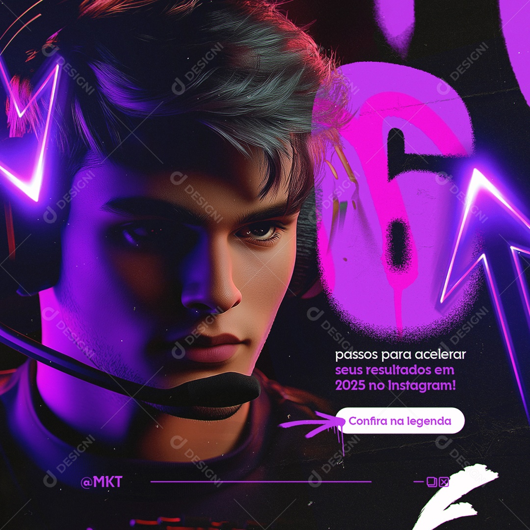 Marketing Digital Seis Passos para Acelerar seus Resultados Social Media PSD Editável