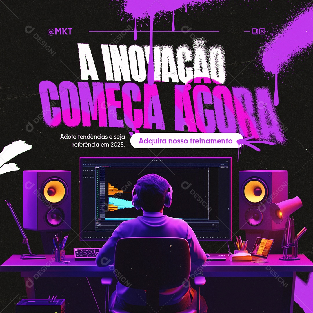 Marketing Digital A Inovação Começa Agora Social Media PSD Editável