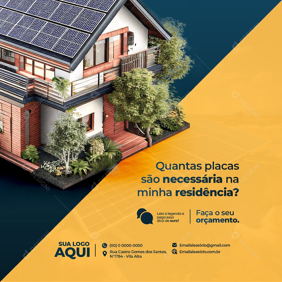 Energia Solar Painéis Solares Social Media PSD Editável