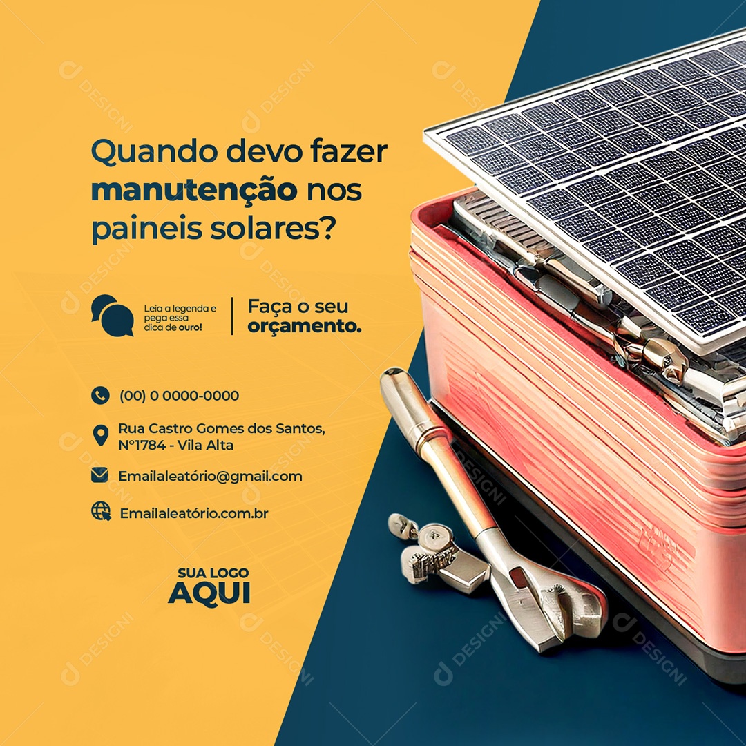 Energia Solar Painéis Solares Social Media PSD Editável