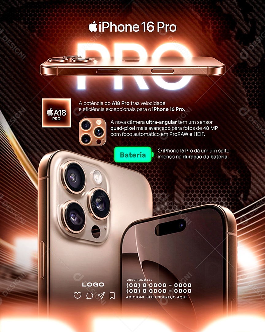 Loja de Celular Iphone com Preço Imbatível Social Media PSD Editável