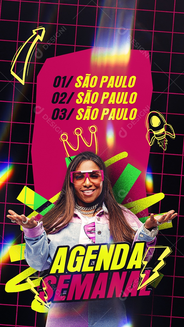 Story Flyer Agenda Semanal Social Media PSD Editável