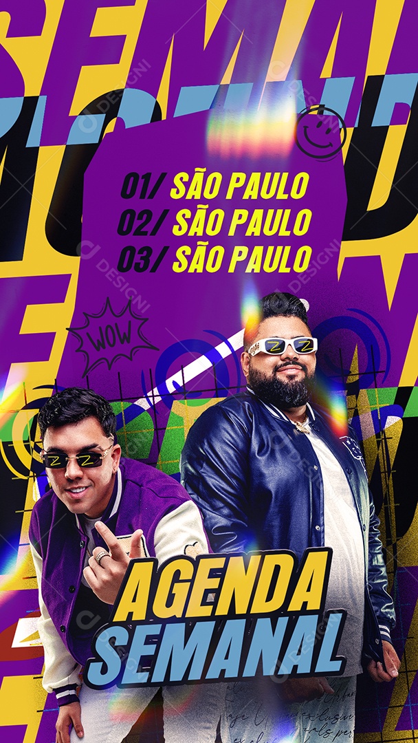 Story Flyer Agenda Semanal Social Media PSD Editável