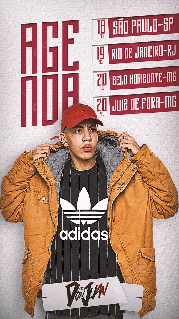 Story Flyer Agenda Shows Social Media PSD Editável