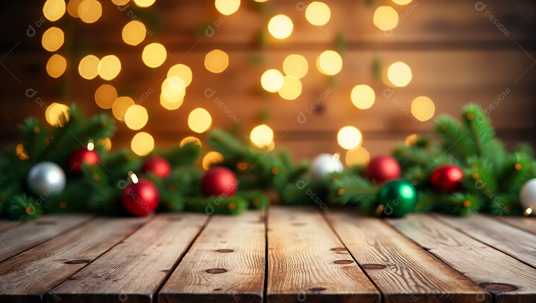 Mesa com decoração natalina