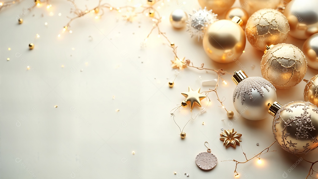 Bolas douradas para decoração natalina