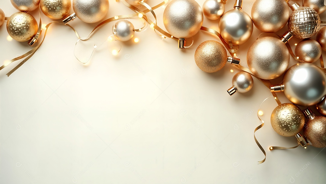 Bolas douradas para decoração natalina