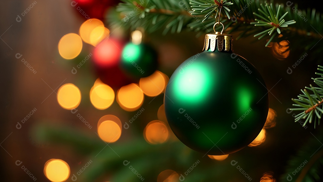 Bolas de enfeites de uma árvore de natal