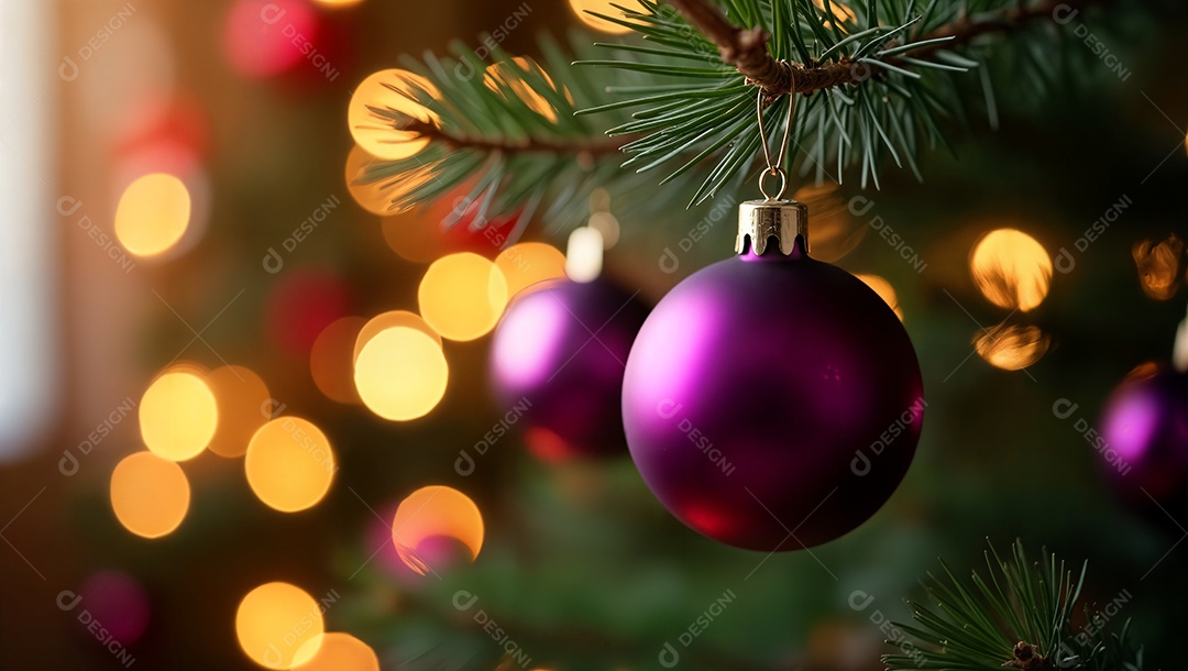 Bolas de enfeites de uma árvore de natal