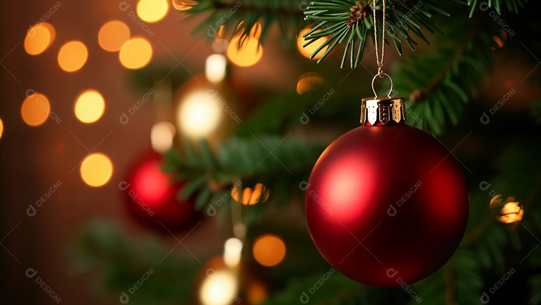 Bolas de enfeites de uma árvore de natal