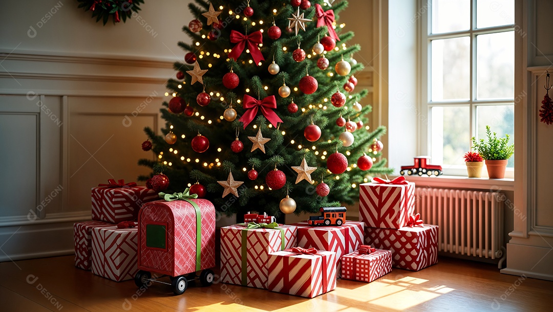 Decoração de natal uma sala de estar