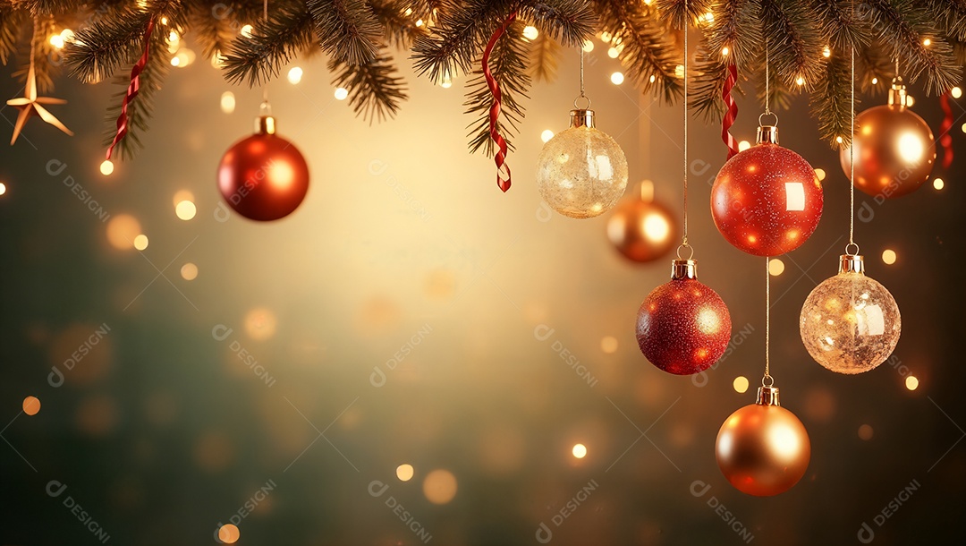 Decoração de bolas e enfeites de natal