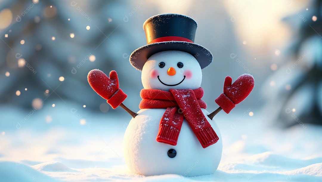 Fundo de inverno de boneco de neve