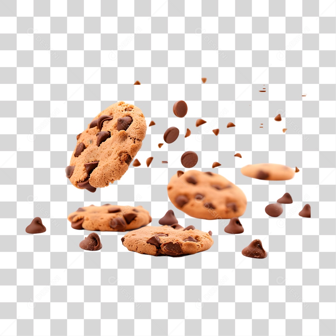 Biscoito com Gotas de Chocolate PNG Transparente